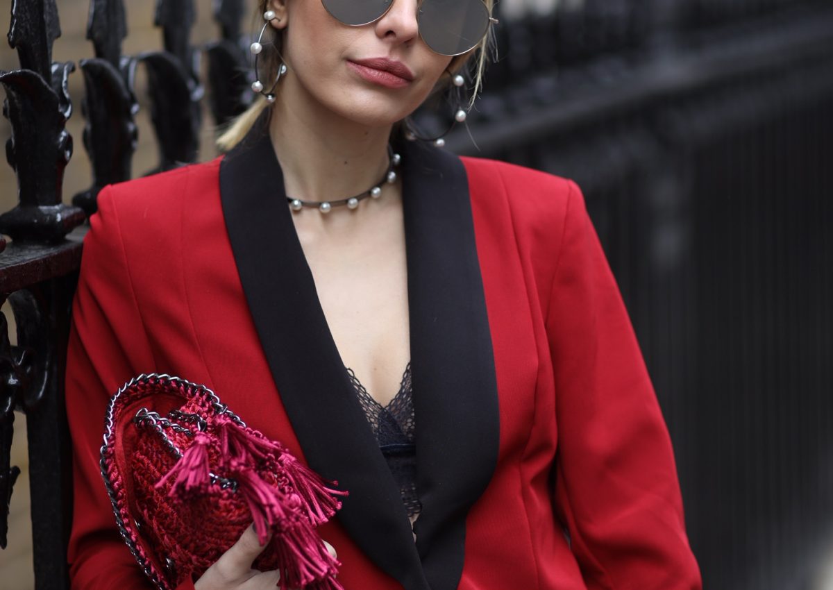 #LFW – Look Vermelho Power de Alfaiataria!